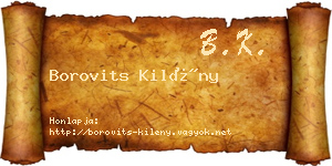 Borovits Kilény névjegykártya